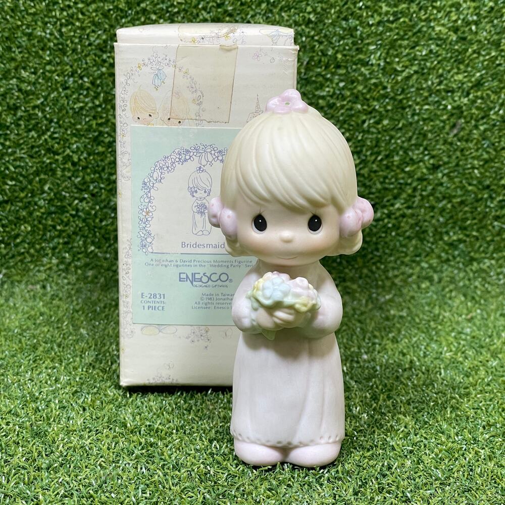 Vintage 1983 Precious Moments Bridesmaid Porcelain Figurine E-2831